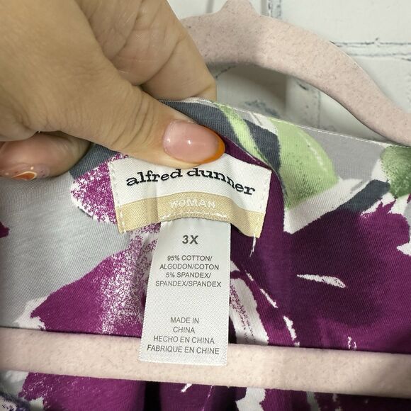 Aldred Runner Blouse Women Plus 3X Floral Printed Cottage Prairie Casual Top - Picture 4 of 9